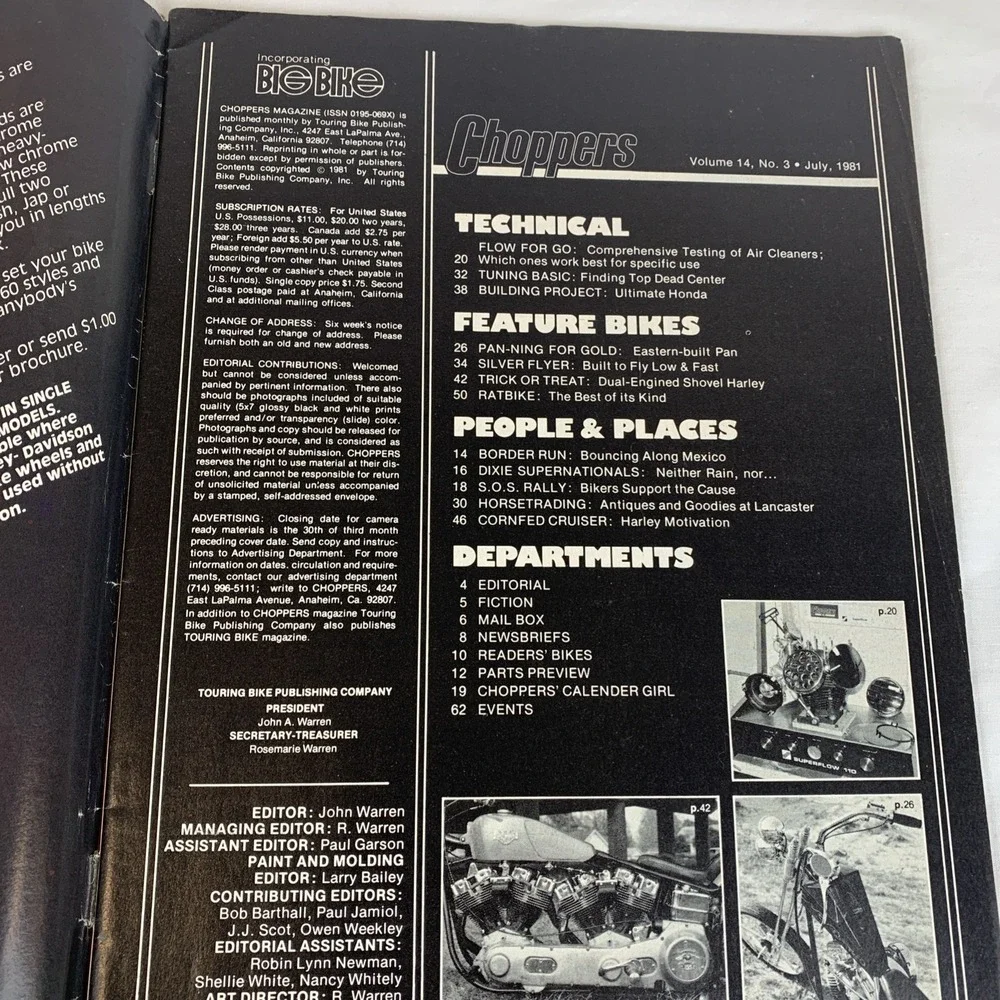 Lot‎ Of 4 Choppers Magazines 1981 June, July, October, November